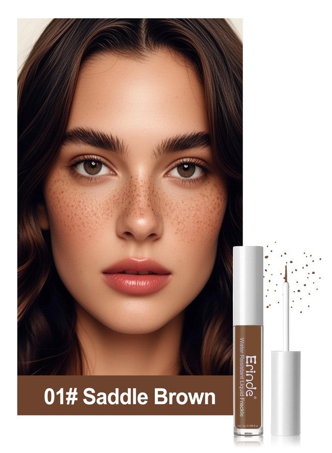 إريندي قلم إريندي لرسم النمش الاصطناعي المقاوم للماء - قلم سائل لرسم النمش الاصطناعي، يدوم طويلاً، مظهر طبيعي، سريع الجفاف، تركيبة نباتية، مناسب لجميع ألوان البشرة، 01 بني سرجي - Image 3